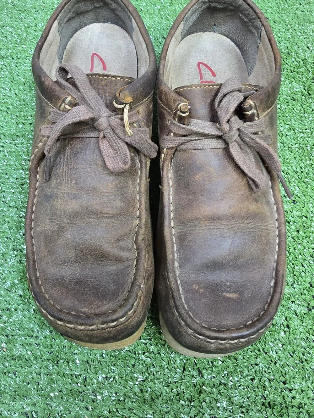 Clarks Classic Wallabee EVO Stinson Beeswax Leather Gum Sole Moc Toe Loafers Sz9